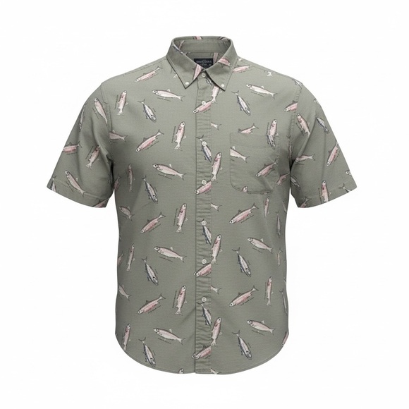 Britches Other - Britches Great Outdoors 90s Vintage Fish Print Button Down Shirt XL